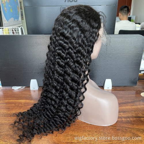 2021 Wholesale Preplucked 13*6 hd lace frontal wig, glueless natura hd lace wigs, hd deep wave frontal wig